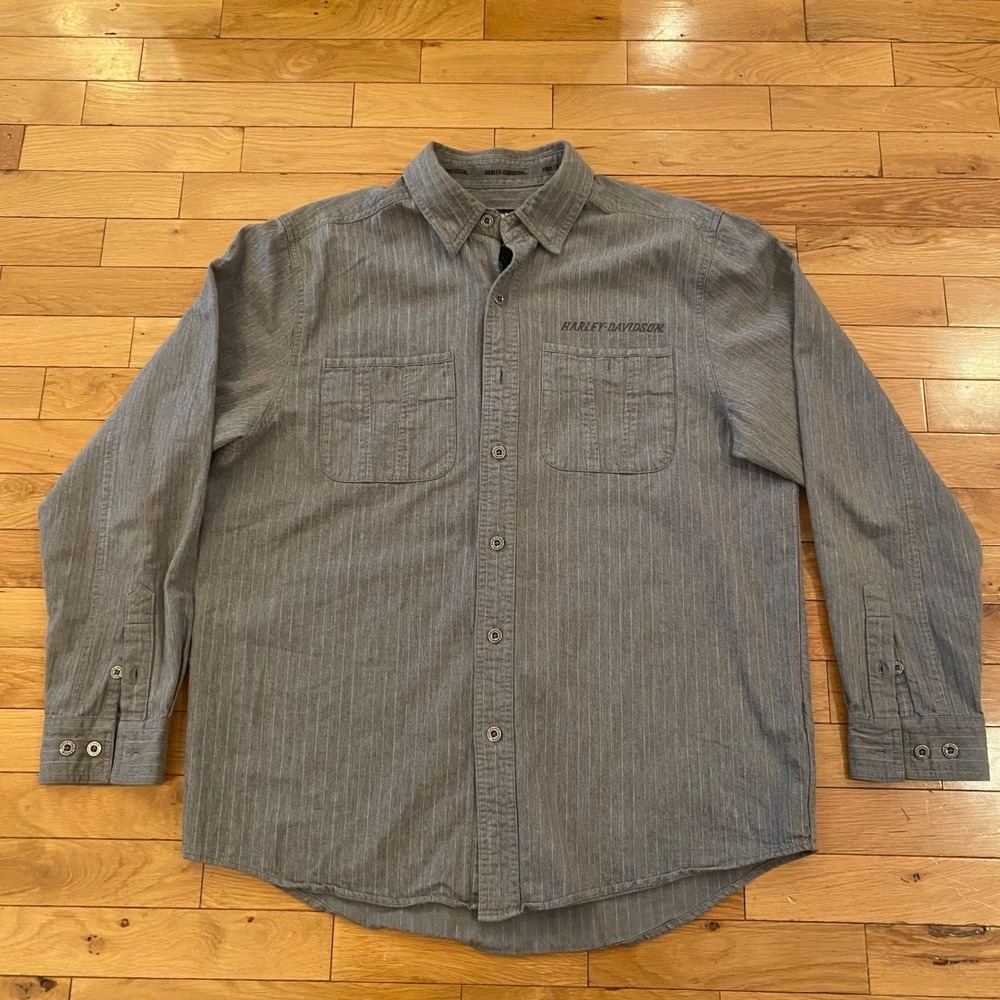 Harley-Davidson Gray Button Down Shirt